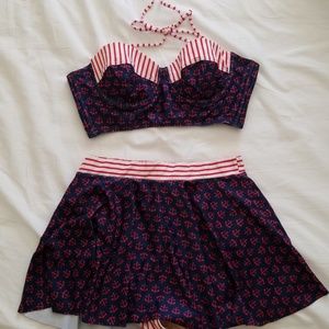 Unique Vintage sailor two piece swimsuit